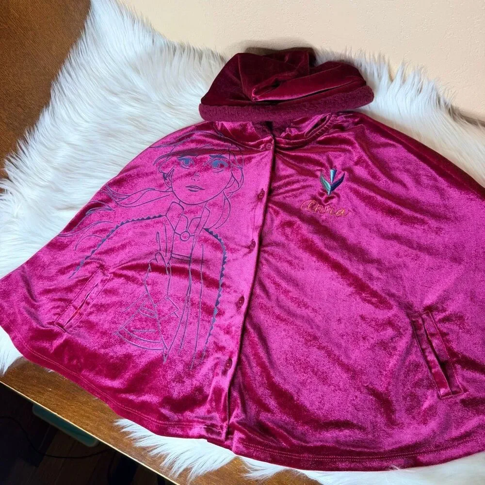 Disney Frozen Anna Velvet Hooded Cape Size 6